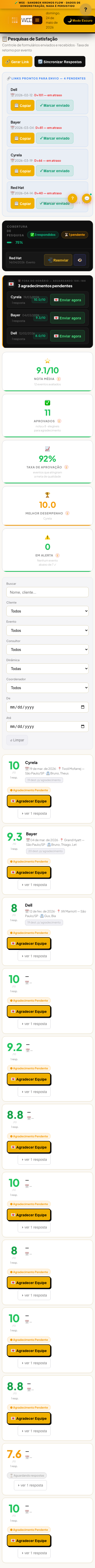 Tela Pesquisa de satisfação, visão mobile